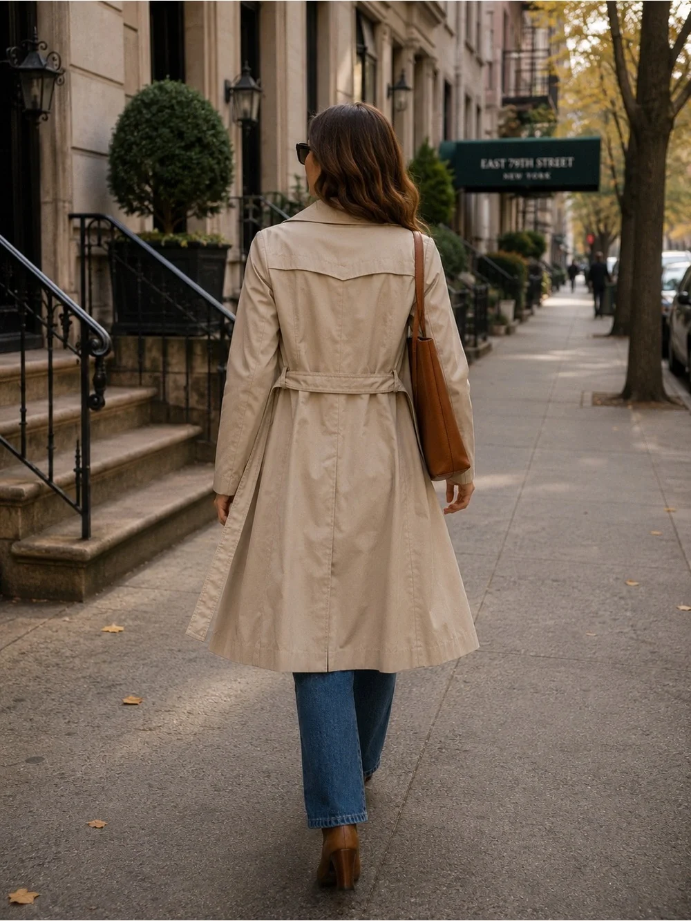 Vintage Windy Weather Beige Trench Coat Belted Size 8 Classic Rain Coat - Picture 12 of 12